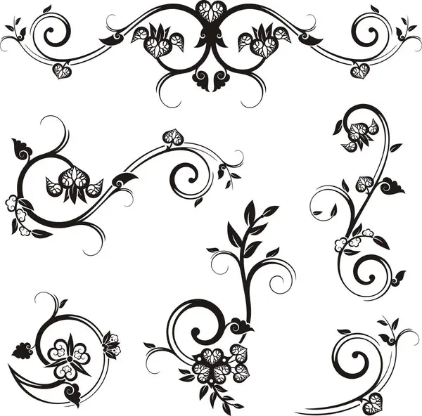 Geleneksel Japon çiçek süsleri ve doğulu dekoratif tasarımlar. Son derece temiz vektör çizgileri, vinil ve lazer hazır..