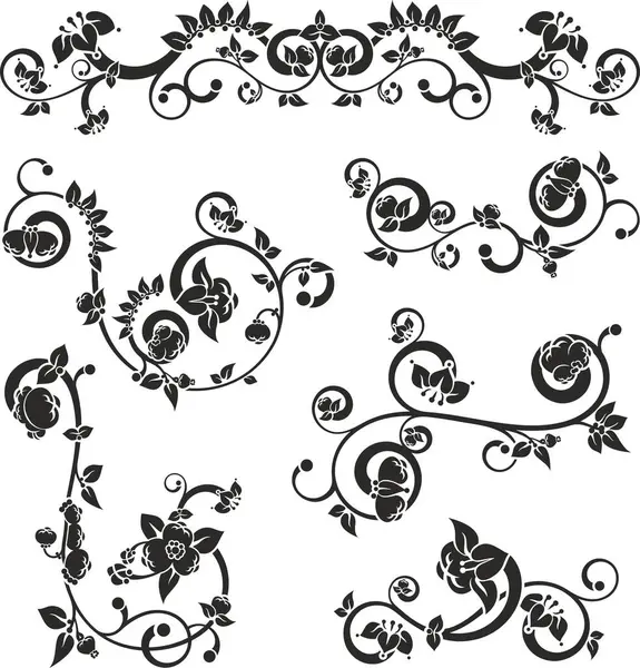 Geleneksel Japon çiçek süsleri ve doğulu dekoratif tasarımlar. Son derece temiz vektör çizgileri, vinil ve lazer hazır..