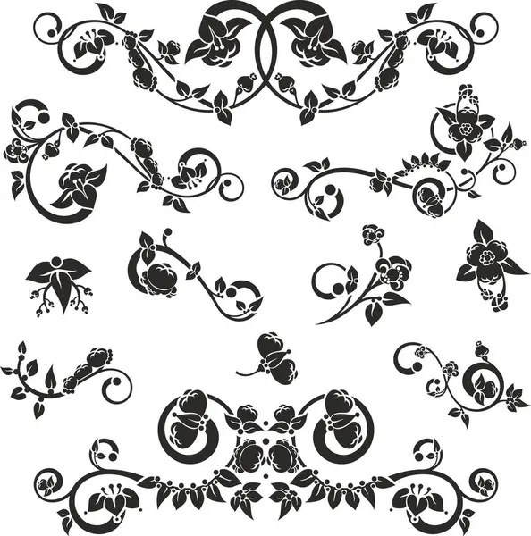 Geleneksel Japon çiçek süsleri ve doğulu dekoratif tasarımlar. Son derece temiz vektör çizgileri, vinil ve lazer hazır..