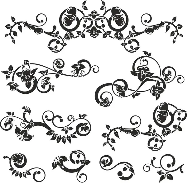 Geleneksel Japon çiçek süsleri ve doğulu dekoratif tasarımlar. Son derece temiz vektör çizgileri, vinil ve lazer hazır..