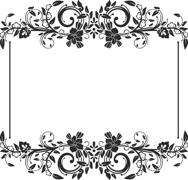 Geleneksel Japon süslemeleri olan vektör çiçek çerçevesi, retro oryantal dekoratif elementler. Enfes vektör düğün dekorasyonu tasarımı, vinil ve lazer hazır..