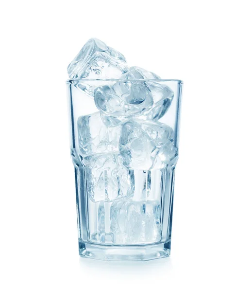 Склянка Кубиками Льоду Ізольовані Білому Фоні — стокове фото