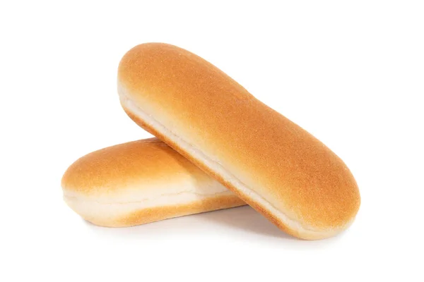 白い背景上に分離されて つのホットドッグ用パン — ストック写真
