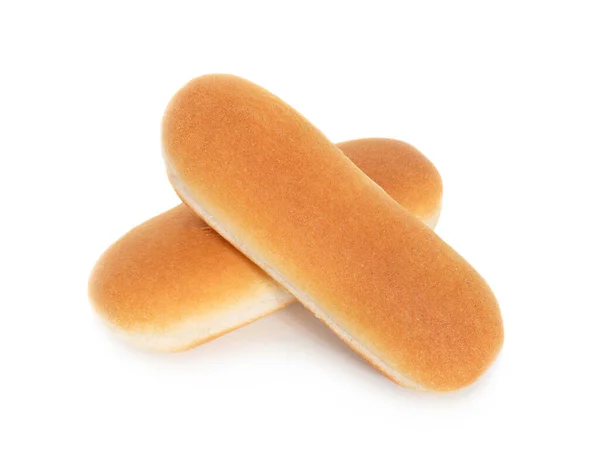 Zwei Hotdog Brötchen Isoliert Auf Weißem Hintergrund — Stockfoto