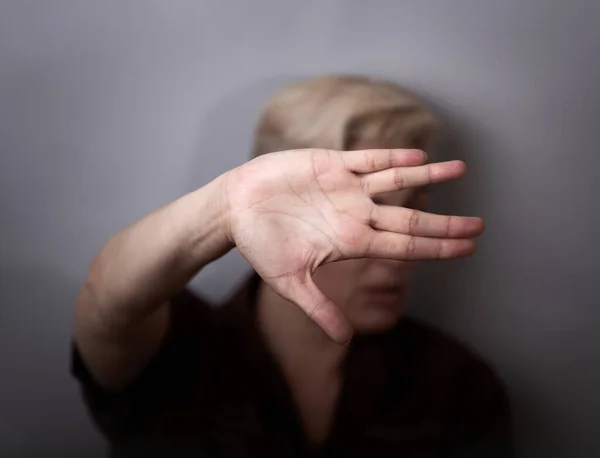 Žena Zvedla Ruce Aby Odradila Kampaň Zastavila Násilí Ženách — Stock fotografie