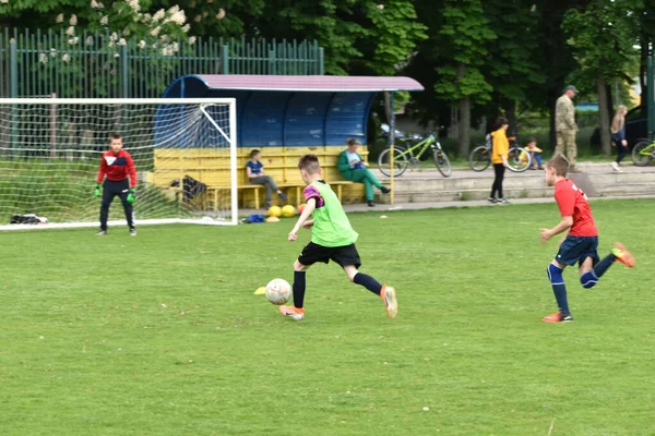 Shevchenkovo Região Kiev Ucrânia 2023 Momento Jogo Futebol Atacante Corre — Fotografia de Stock