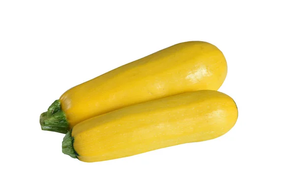 Isolierte Zucchini Zwei Zucchini Oder Zucchini Isoliert Auf Weißem Hintergrund — Stockfoto