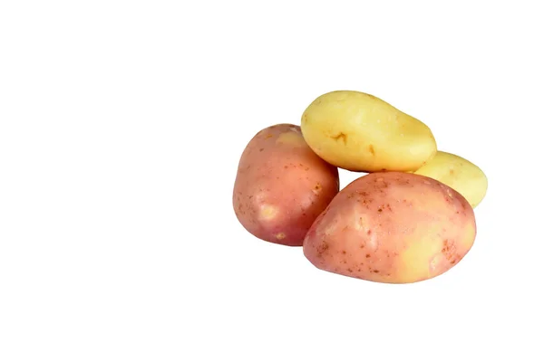 Rote Und Gelbe Kartoffelknollen Liegen Auf Einem Haufen — Stockfoto