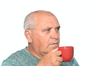 Çay içmek üzere olan bir adamın portresi..