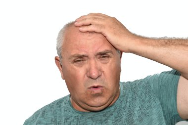 Yüzünde acı ifadesi olan bir adamın portresi..