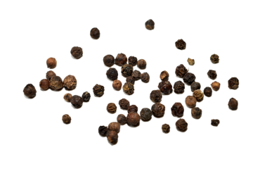 PNG arka planında bir avuç acı siyah biber yatıyor..