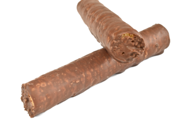 Corn sticks in chocolate glaze lie on a PNG background.