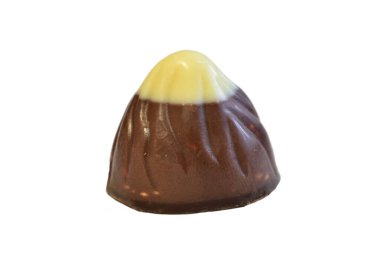 Beyaz arka planda beyaz çikolatalı çikolata..