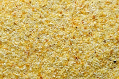 Kuru baharatlı sarımsak, Kafkas mutfağı. Üst görünüm, yakın çekim.