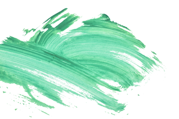 Yeşil suluboya boyanın şekilsiz bir noktası beyaz arka plana uygulanır.