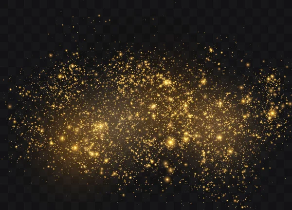 Σκόνη Σπινθήρες Και Χρυσά Αστέρια Λάμπουν Ειδικό Φως Όμορφες Λάμψεις — Διανυσματικό Αρχείο