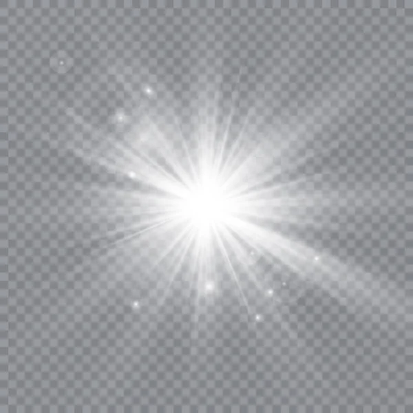 Parlama Işık Efekti Yıldız Patlaması Ile Parıldıyor Güneş Vektör Çizim Telifsiz Stok Vektörler