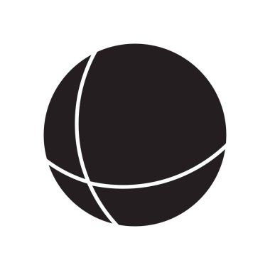 Beyaz çizgileri olan siyah soyut küre. Vektör illüstrasyonu.