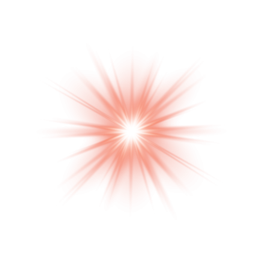 Şeffaf arkaplanda ışınları olan soyut yıldız.