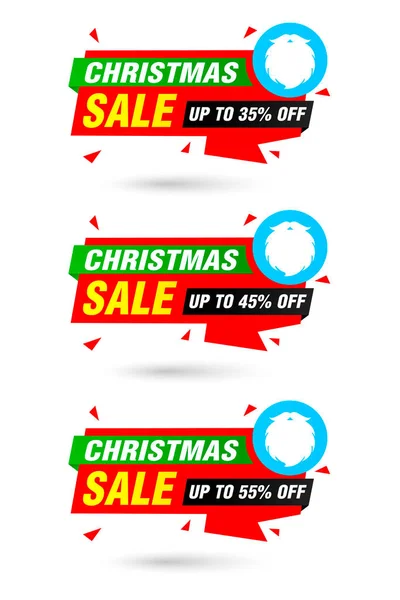 Різдвяний Розпродаж Набір Етикеток Орігамі Продажі Знижки Векторні Ілюстрації — стоковий вектор