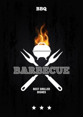 Siyah grunge arka planında ızgara menü tasarım şablonu. Vektör illüstrasyonu