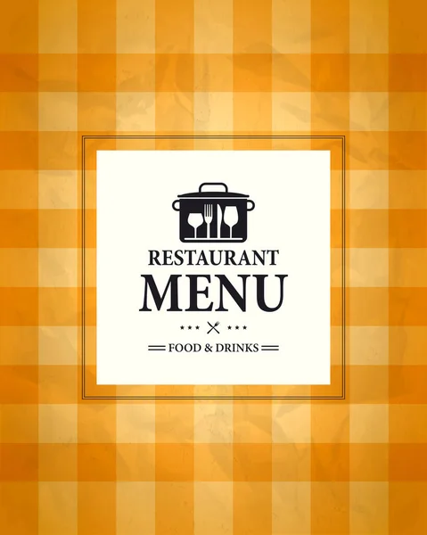 Menu Restaurant Gastronomique Sur Fond Nappe Style Rétro Illustration Vectorielle — Image vectorielle