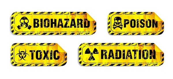 Κίνδυνος Υπογράψει Κίτρινα Αυτοκόλλητα Που Grunge Σχεδιασμό Διάνυσμα Στυλ Σημάδι — Διανυσματικό Αρχείο