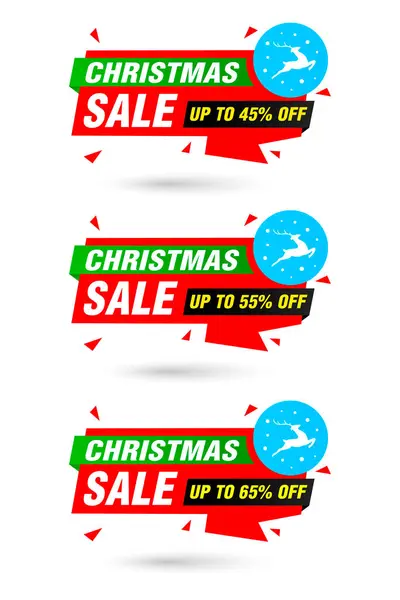 Різдвяний Розпродаж Набір Етикеток Орігамі Продажі Знижки Векторні Ілюстрації Стокова Ілюстрація