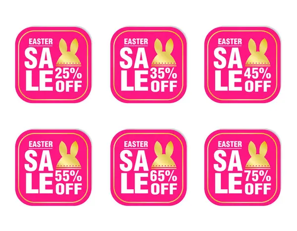 Easter Sale Stickers Pink Set Prodej Sleva Vektor Stock Ilustrace