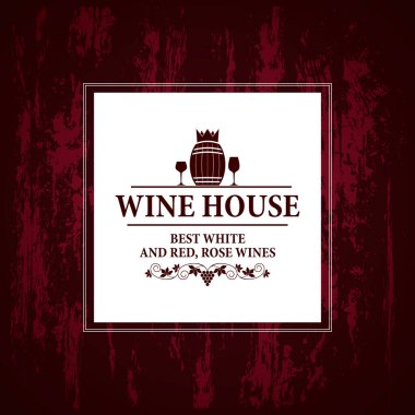 Eski grunge tarzı menüde şarap evi menüsü. Vektör illüstrasyonu