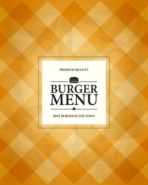 Menu Burger Dans Style Rétro Fond Nappe Illustration Vectorielle Vecteurs De Stock Libres De Droits