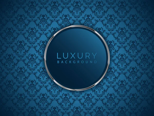Padrão Azul Luxo Abstrato Com Fundo Círculo Forrado Prata Ilustrações De Stock Royalty-Free