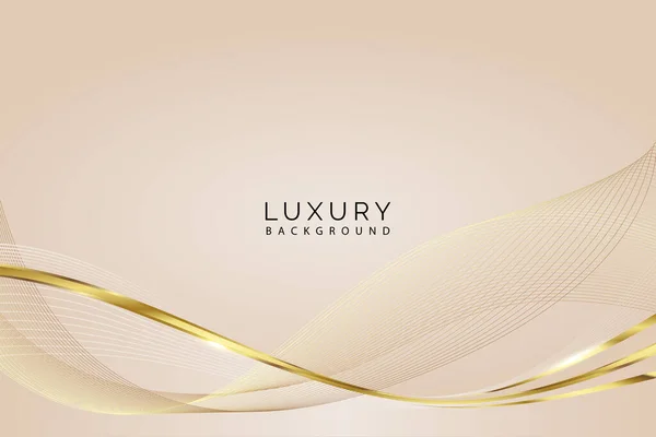 Elegante Goldene Linien Auf Cremefarbenem Luxus Hintergrund Stockvektor