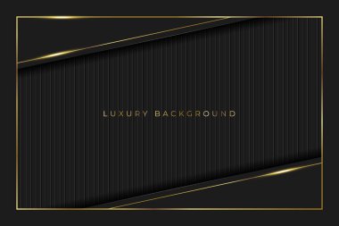 Karanlıkta altın çerçeveli lüks bir arka plan. hisse illüstrasyonu