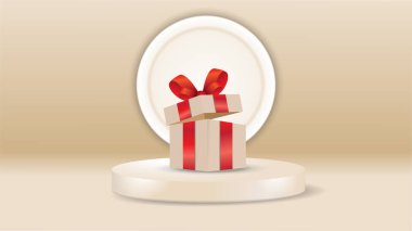 Kürsüde hediye, yeni yıl, mutlu noeller tasarım geçmişi.