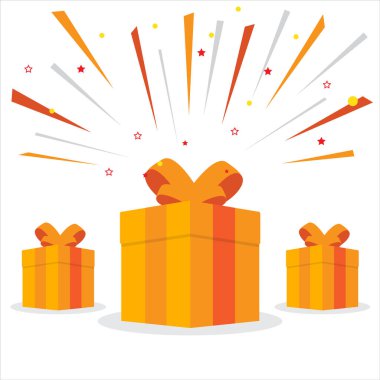 Hediye kutuları izole vektör illüstrasyon stoku