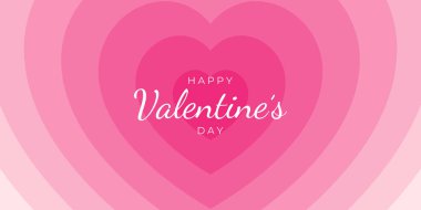 Sevgililer Günü 'nün yaratıcı konsepti. İnternet afişi ya da başlığı. Kalp geometrik şekilli modern soyut sanat tasarımı. Kutlama şablonu, reklamlar, damgalama, afiş, kapak, etiket, poster