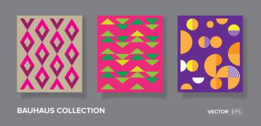 Soyut Bauhaus geometrik tasarım kalıpları, basit şekil ve elementlere sahip minimalist geometrik tasarımlar.