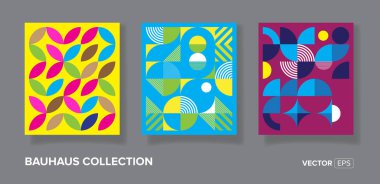 Soyut tasarım bauhaus geometrik desen arka planlar, basit şekiller ve elementlerle minimalist geometrik tasarımlar.
