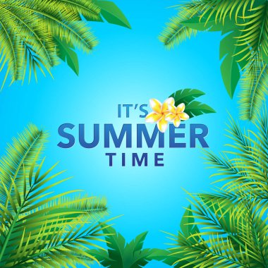 Su deposu vektöründe palmiye bitkisi silueti, yaz arkaplanı