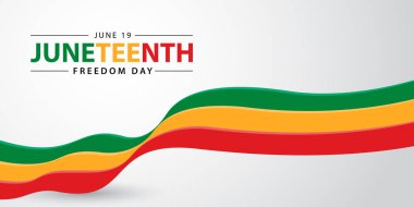 Haziran 'ın Günü. Özgürlük ya da Özgürlük Günü. Yıllık Amerikan bayramı afişi. Vektör illüstrasyonu