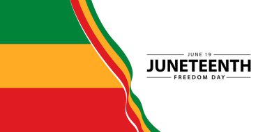 Haziran Özgürlük Günü 'nde. 19 Haziran Afrika Amerika Kurtuluş Günü. Siyah, kırmızı ve yeşil. Vektör