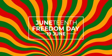 Haziran Özgürlük Günü 'nde. Afro-Amerikan Bağımsızlık Günü. Vektör soyut afişi