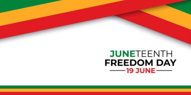 Turuncu Arkaplan Üzerine Yazılı Pan Afrika Bayrağı Afişi ile Haziran Meydanı Afişi. Haziran Özgürlük Günü Tipografi Sancak Vektörü