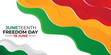 Haziran 'ın Özgürlük Günü Soyut Vektör İllüstrasyon Pankartı, Haziran Özgürlük Günü Bayrağı