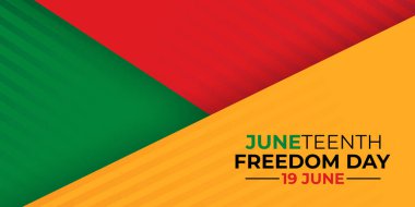 Haziran Özgürlük Günü 'nde. 19 Haziran Afrika Amerika Kurtuluş Günü. Siyah, kırmızı ve yeşil. Vektör