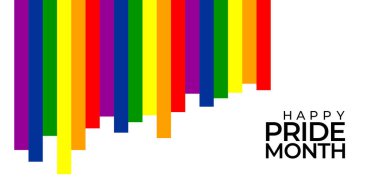 Gurur ayı konsepti. Özgürlük gökkuşağı bayrağı, eşcinsel geçit töreni yıllık yaz etkinliği. Broşür, kart, poster, afiş, sosyal medya için tasarım şablonu