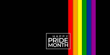 LGBT Bayrak Dalgasıyla Gurur Bayrağı. Gurur Ayı Vektör İllüstrasyonu. Gurur Gökkuşağı Bayrak Dalgası Tasarım Elemanı