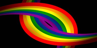 Karanlık arka planda dinamik gökkuşağı LGBTQ gurur bayrağı, kutlama