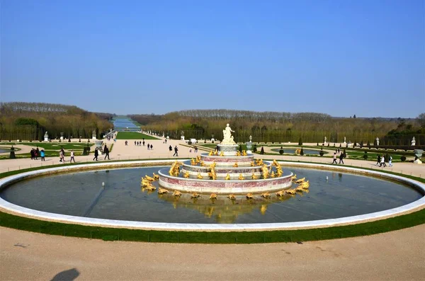 Paříž Francie 2017 Fontána Latona Zahradě Versailles Francii — Stock fotografie